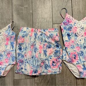 Lilly Pulitzer Boys and Girls Swimsuit Set - 2 6 7 8 Sailboats Family Match